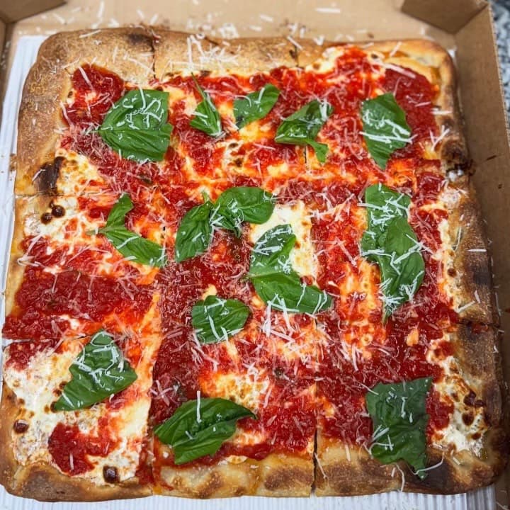 Pizza inside the shop